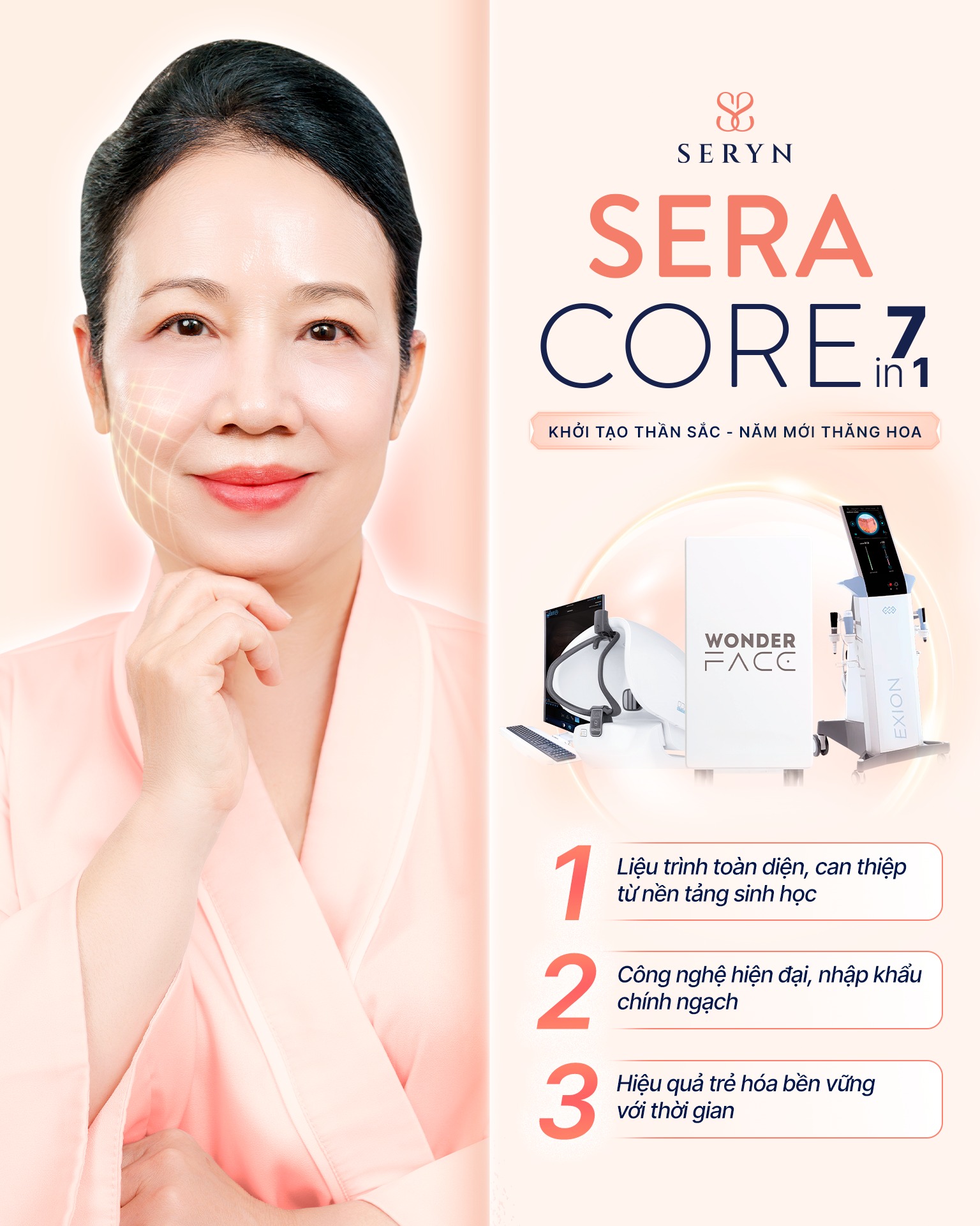 Công nghệ nâng cơ thon mặt trẻ hoá cấu trúc đa tầng SERA CORE