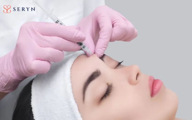 Vùng nhăn trán có thể giảm thiểu tối đa khi bạn tiêm botox vi điểm hoặc meso