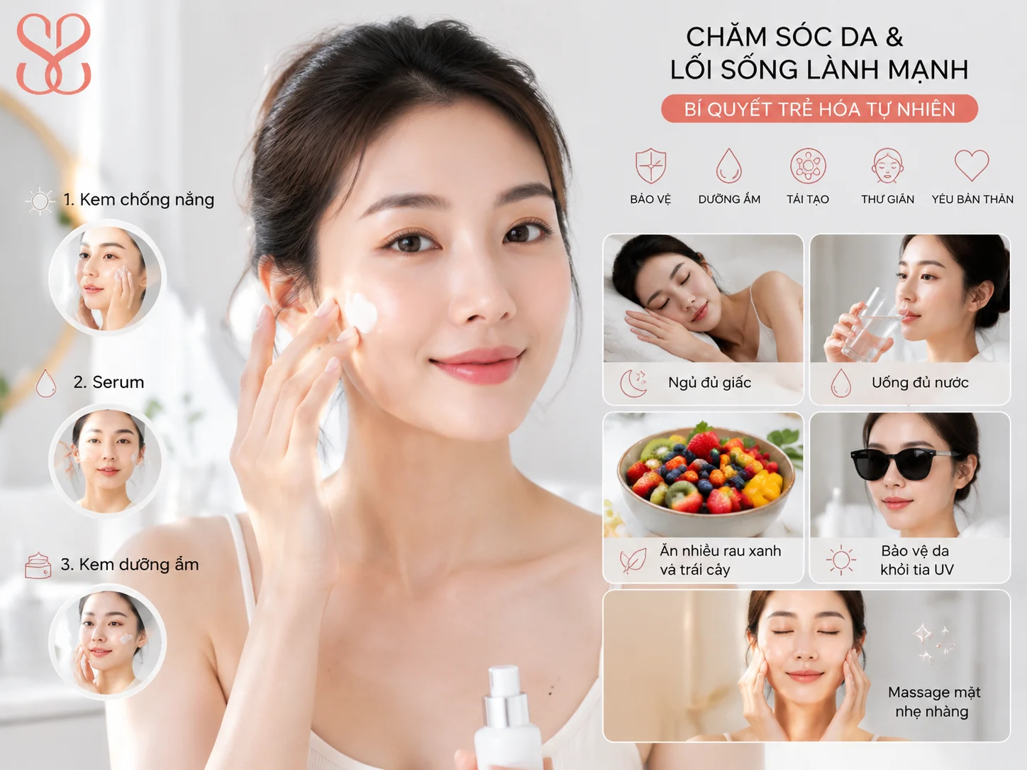 Cách phòng chống và làm chậm các loại nếp nhăn trên mặt