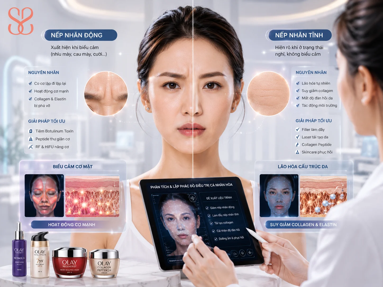 Nên chọn phương pháp nào theo tình trạng nếp nhăn động hay nếp nhăn tĩnh?