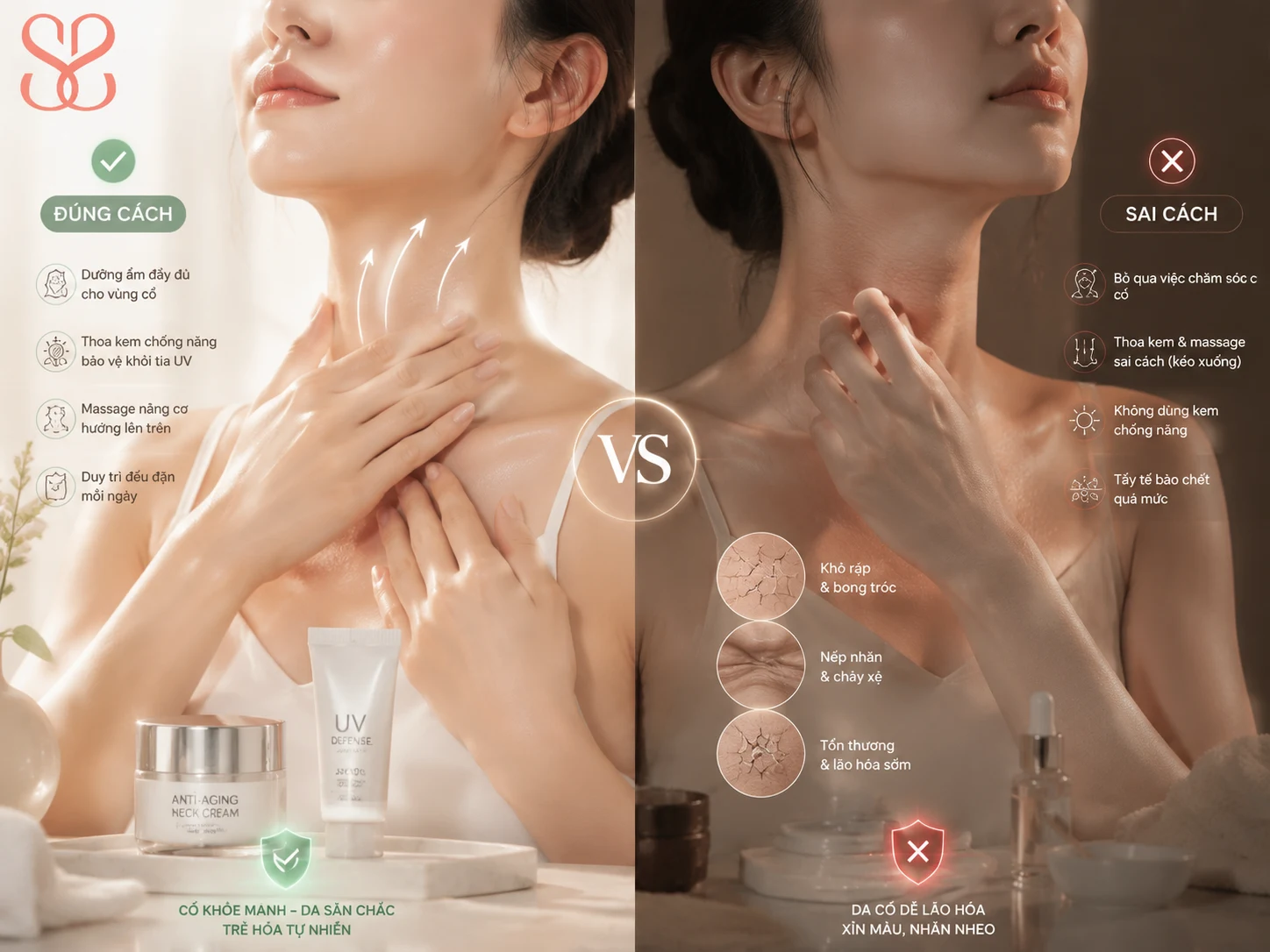 Những sai lầm phổ biến khi chăm sóc da cổ tại nhà