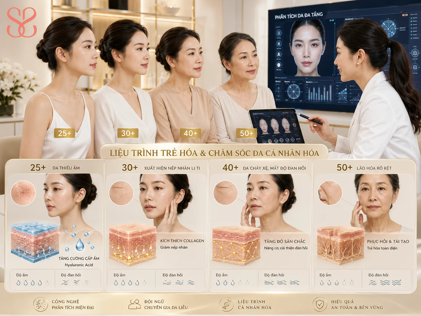 Nên dùng kem chống lão hóa Shiseido nào cho từng độ tuổi?