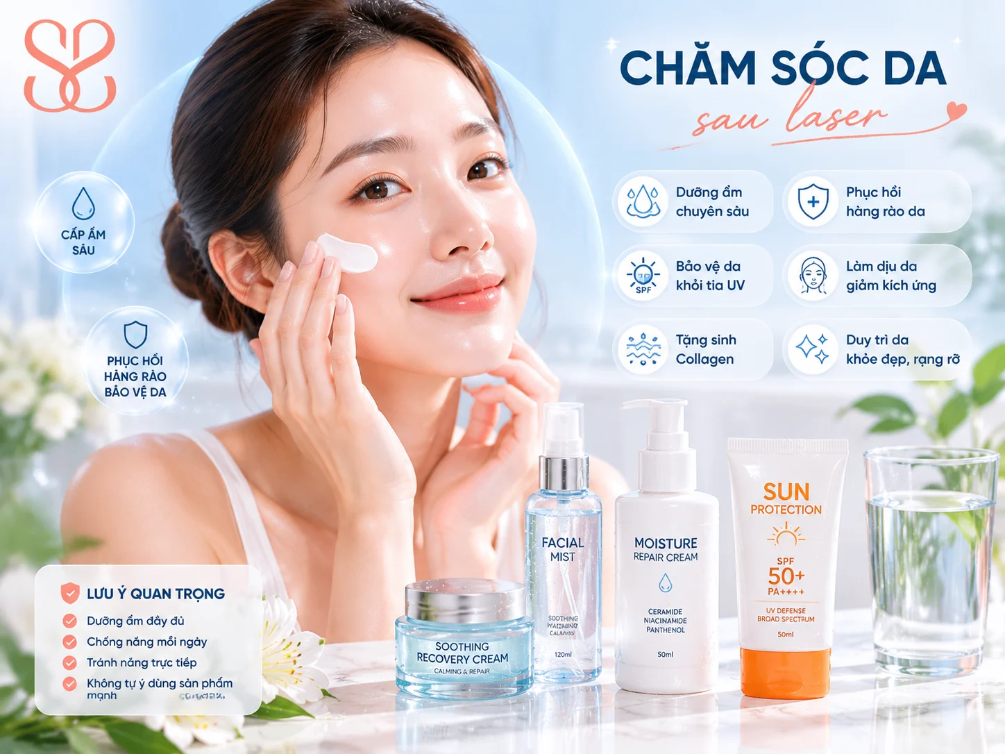 Chăm sóc da sau khi bắn laser để phục hồi nhanh và giảm rủi ro