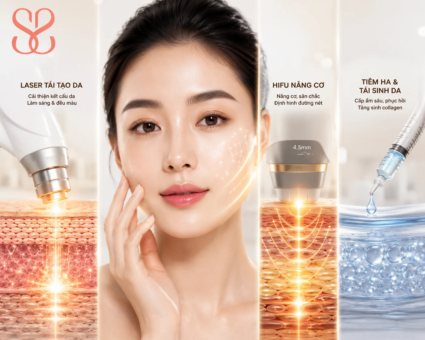 Những công nghệ thường có trong trẻ hoá da đa tầng