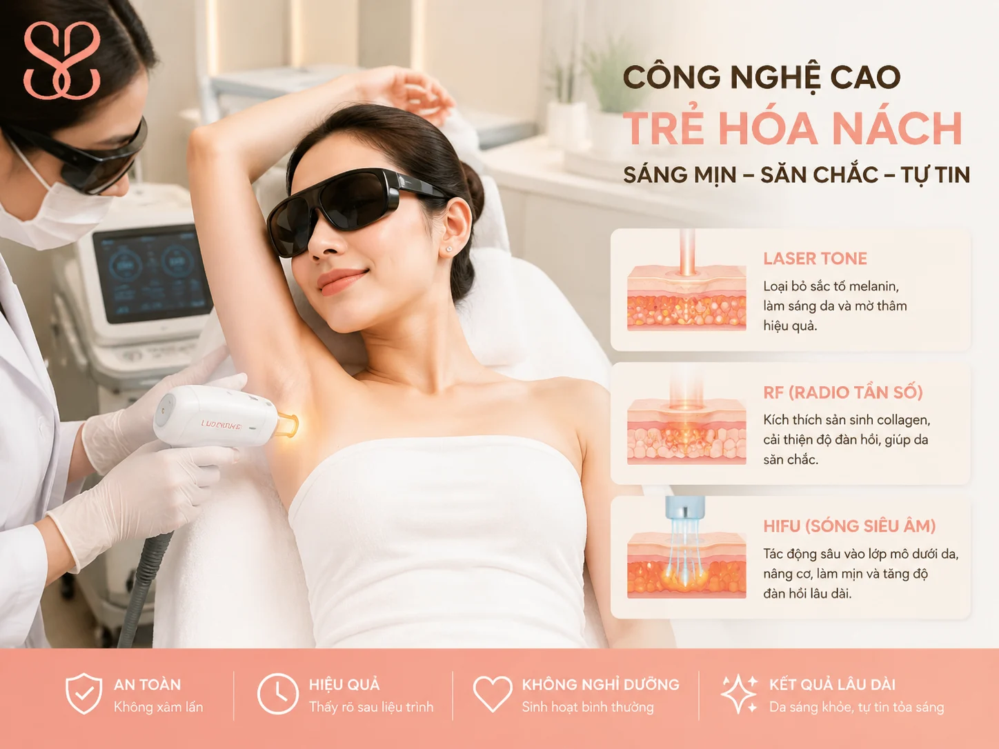 Trẻ hóa vùng nách bằng laser và công nghệ cao